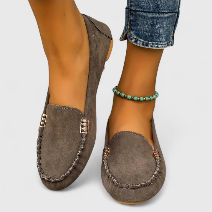 Damen Casual Nahtdetail Orthopädische Loafers