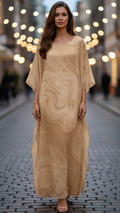 Indra | Damen Chiffon Maxi Kleid Fließend Kaftan Abendkleid