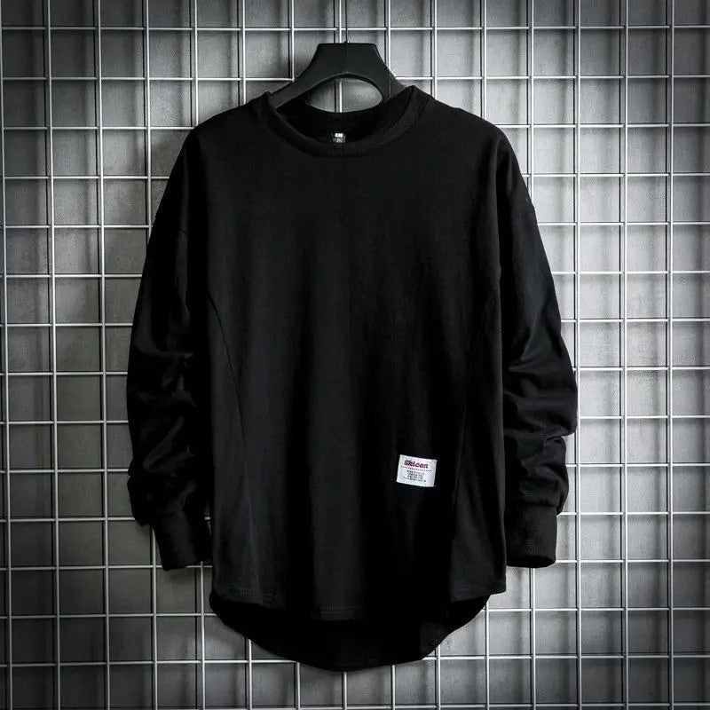 Leon | Herren Oversized Longsleeve Rundhals Langarm Basic
