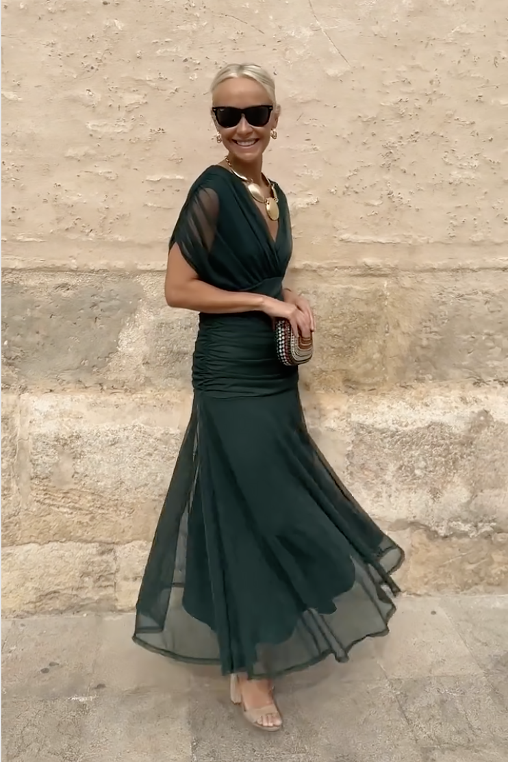 LOUISE | ELEGANTES MAXIKLEID FÜR FESTLICHE ANLÄSSE MIT V-AUSSCHNITT