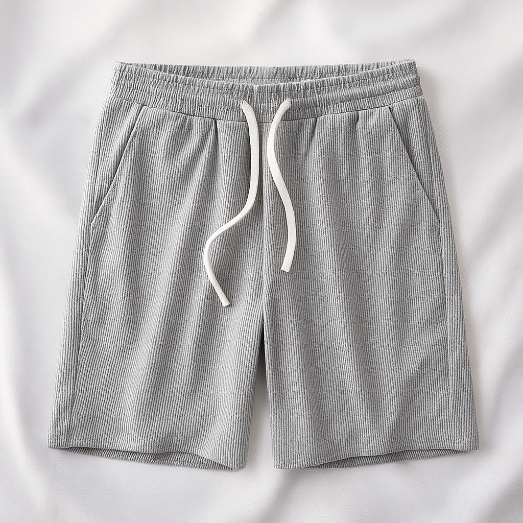 Herren Sommer Kordelzug Strukturiert Shorts