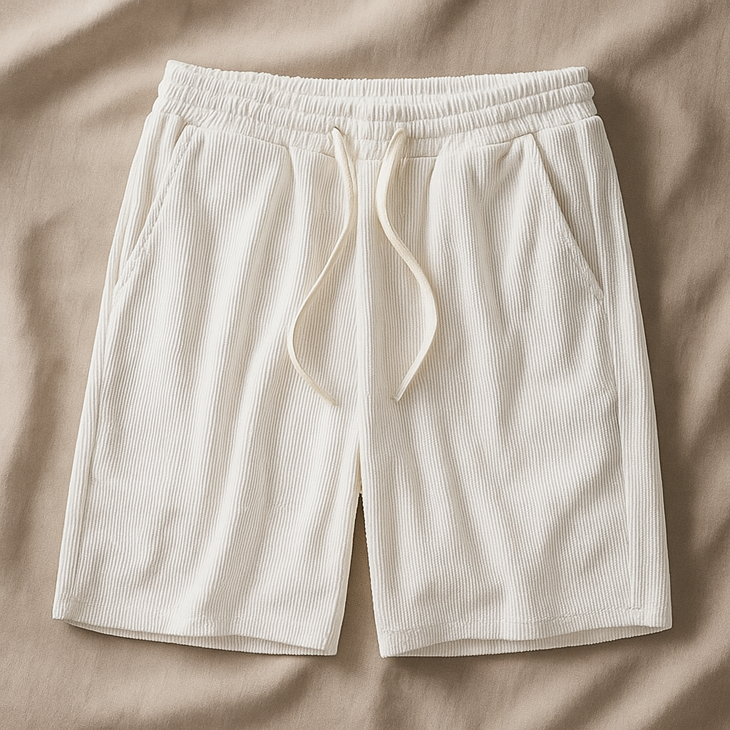 Herren Sommer Kordelzug Strukturiert Shorts