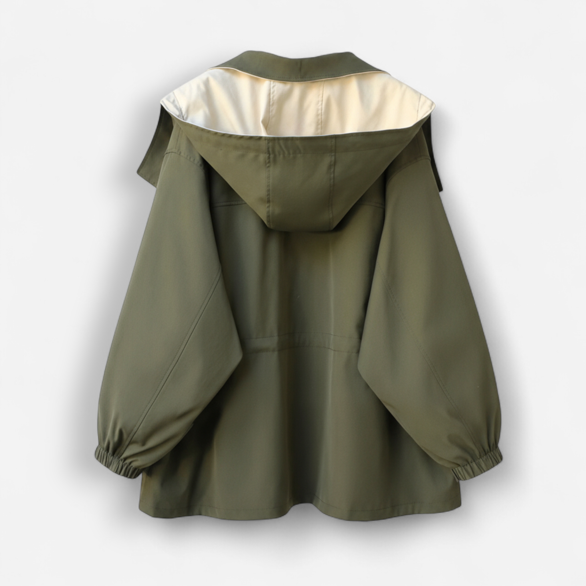 Regenjacke für Damen mit hohem mehrlagigem Kapuzenkragen