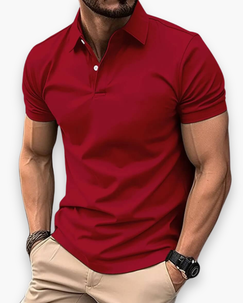 Collo | Herren Kurzarm Poloshirt Slim Fit Einfarbig Sportpolo