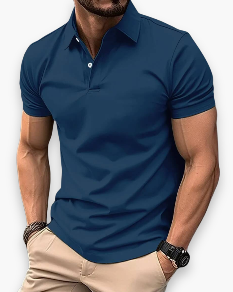 Collo | Herren Kurzarm Poloshirt Slim Fit Einfarbig Sportpolo
