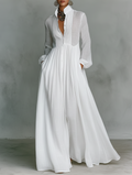 Damen Sommer Knopfleiste Leinen Maxikleid