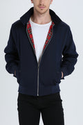Rex | Herren Harrington Jacke Klassisch Zipper Tartan-Futter