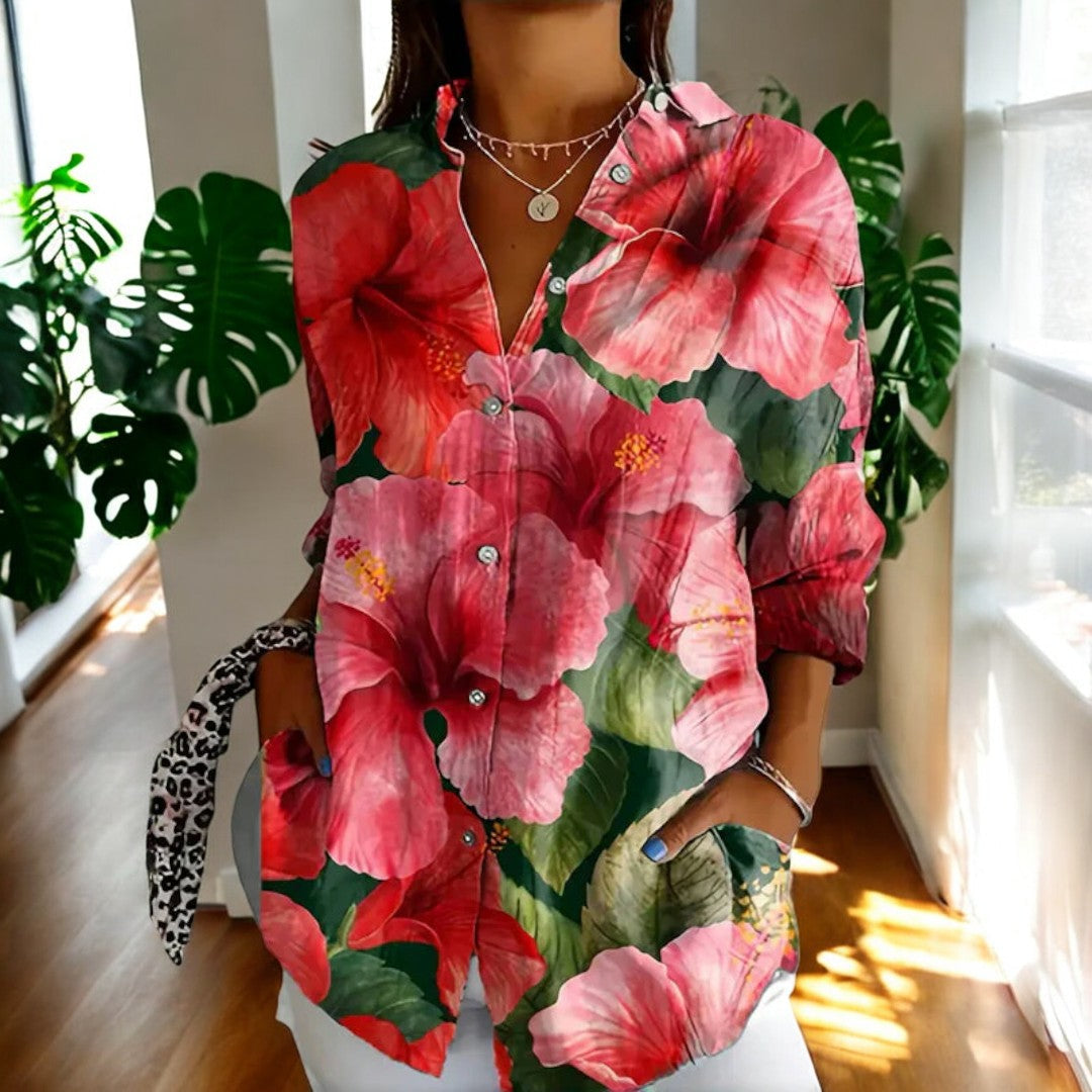 Irene | Stilvolle Blumenbluse