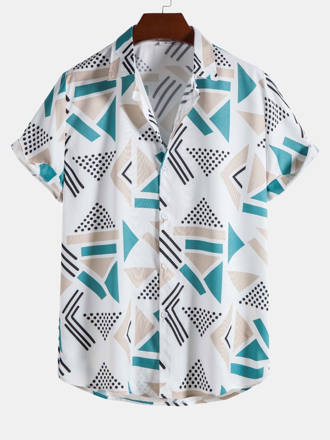 Geometrischer Print Hemd & Schwimmshorts