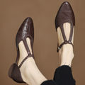 Astrid – Klassischer Lederschuh mit geflochtenem T-Riemen