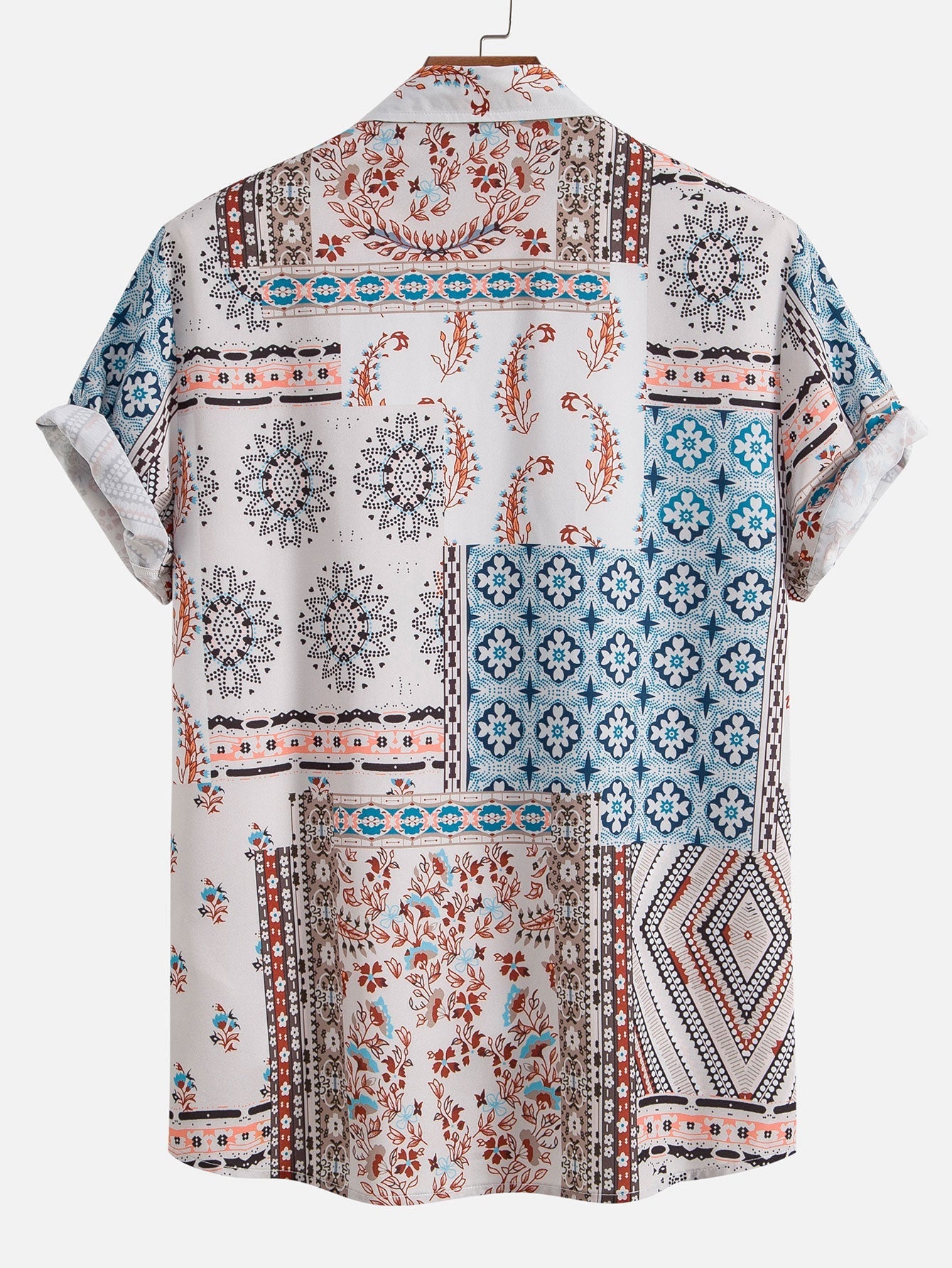 Schal Print Hemden mit Knöpfen & Shorts
