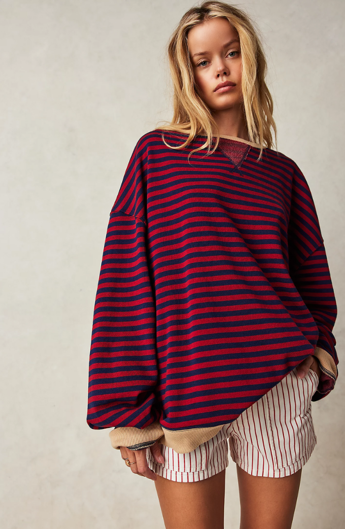 Damen Lässig Rundhals Langarm Shirt Pullover