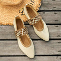 Pippa | Damen Ballerinas Spitz Mary Jane Kariert Komfort Flats
