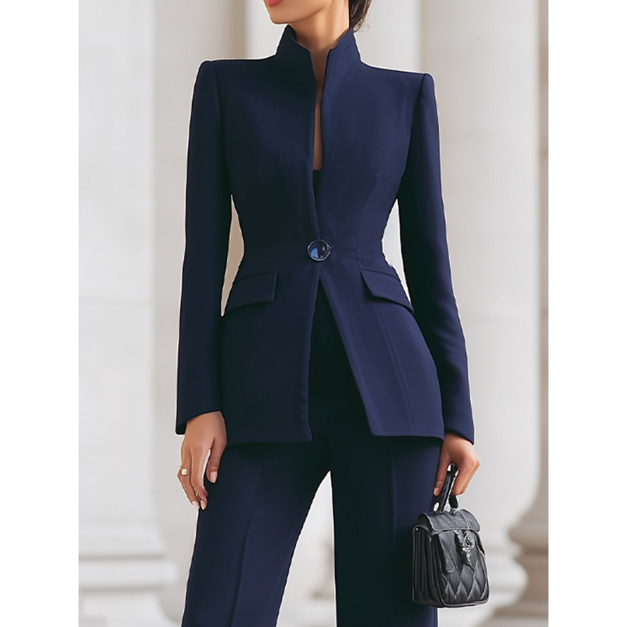 Damen Hosenanzug | Blazer mit Stehkragen & Loose Fit Hose