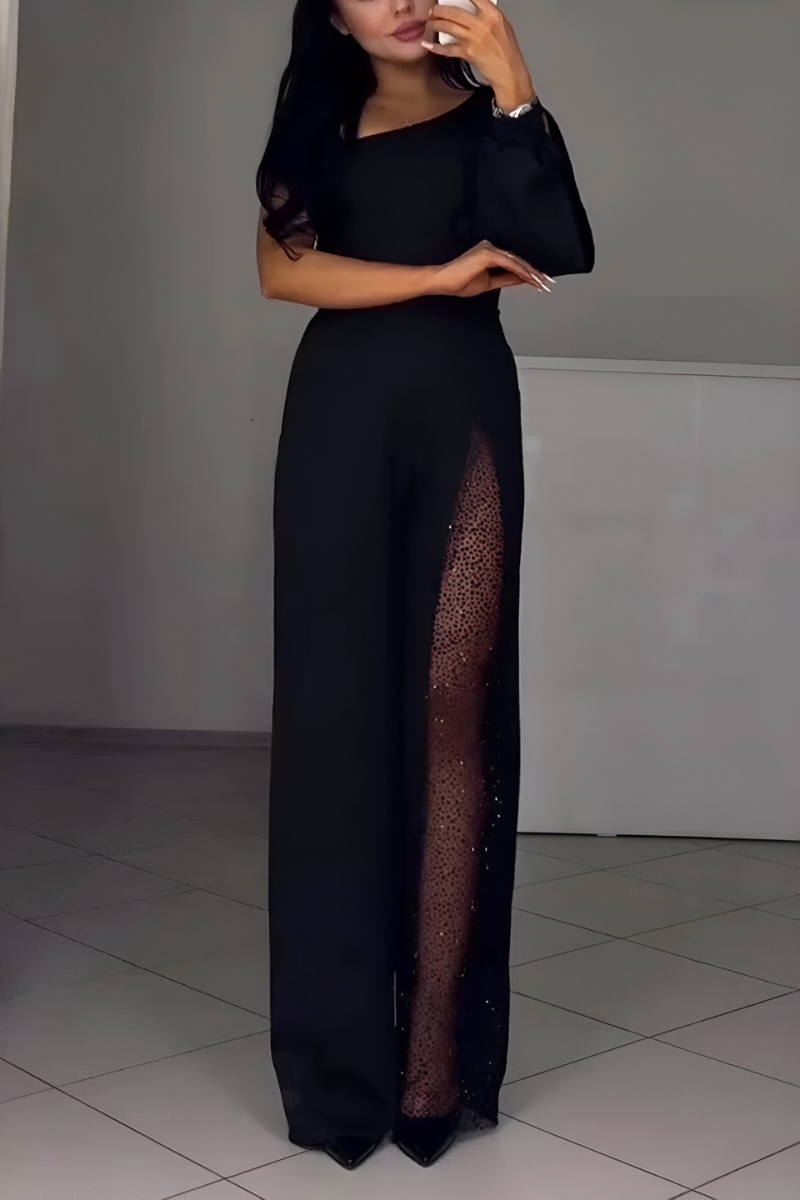 INES™ | MODERNER JUMPSUIT MIT WEITEM BEIN
