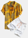 Hemden & Shorts zum Schwimmen mit tropischem Pflanzenmuster