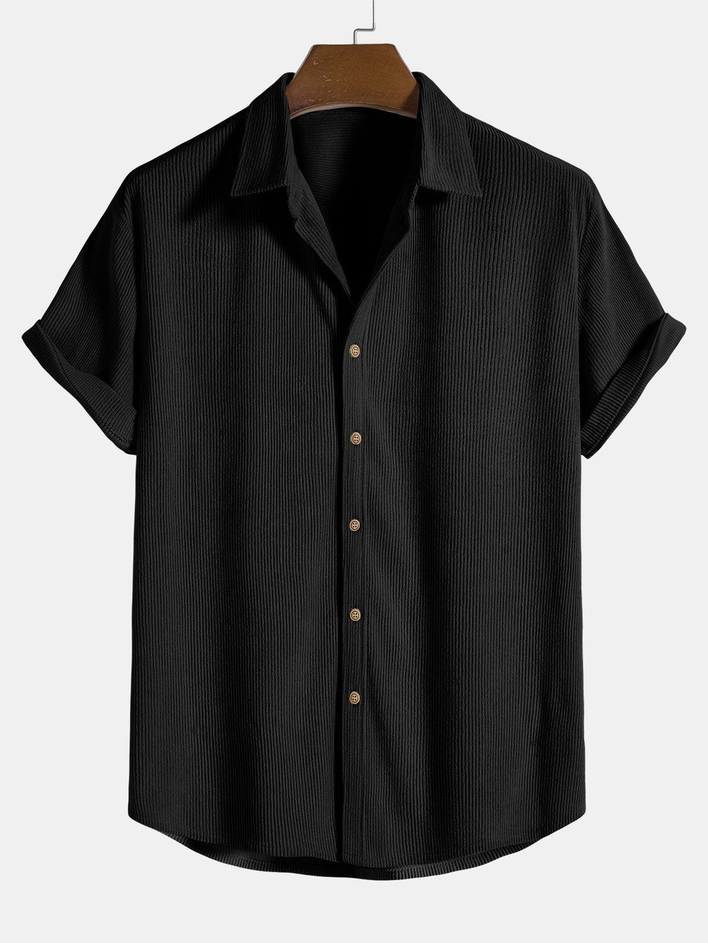 Kurzärmeliges Corduroy Hemd mit Knöpfen & Shorts