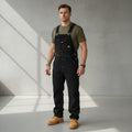 Herren Denim Latzhose mit geradem Bein und verstellbaren Trägern