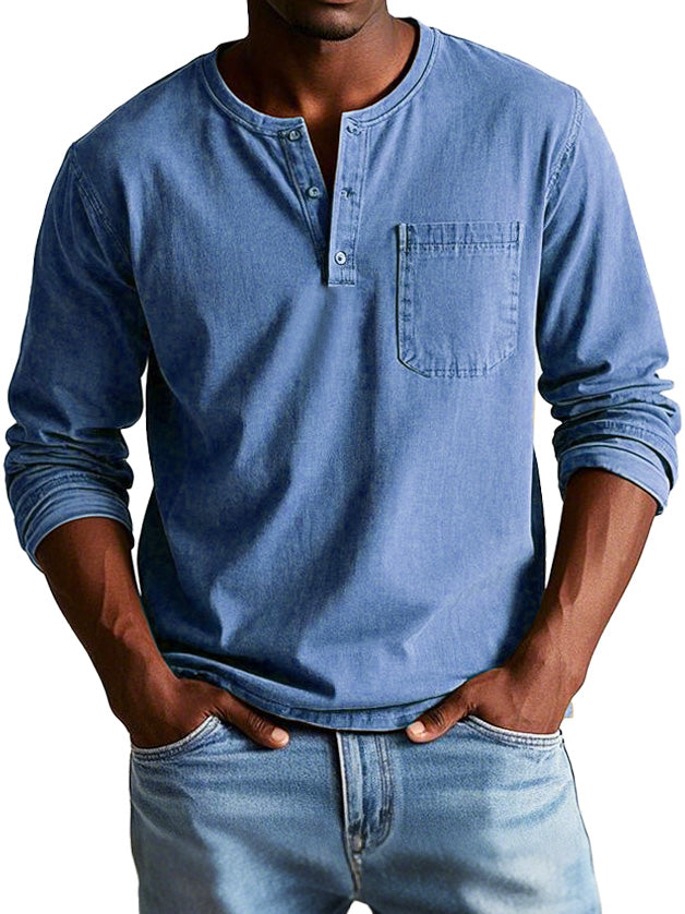 Ronald | Zeitloses Langarmshirt mit Henley-Ausschnitt
