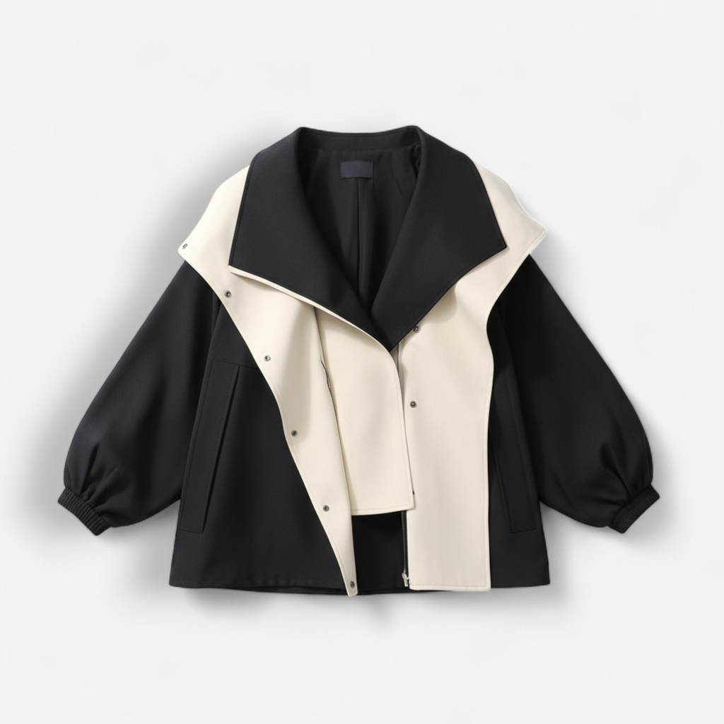 Regenjacke für Damen mit hohem mehrlagigem Kapuzenkragen