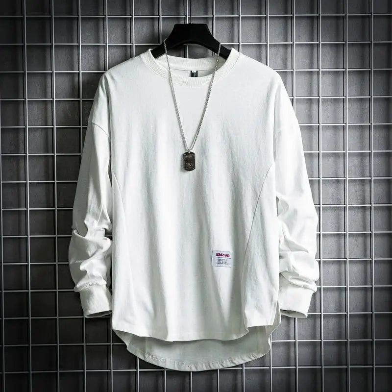 Leon | Herren Oversized Longsleeve Rundhals Langarm Basic