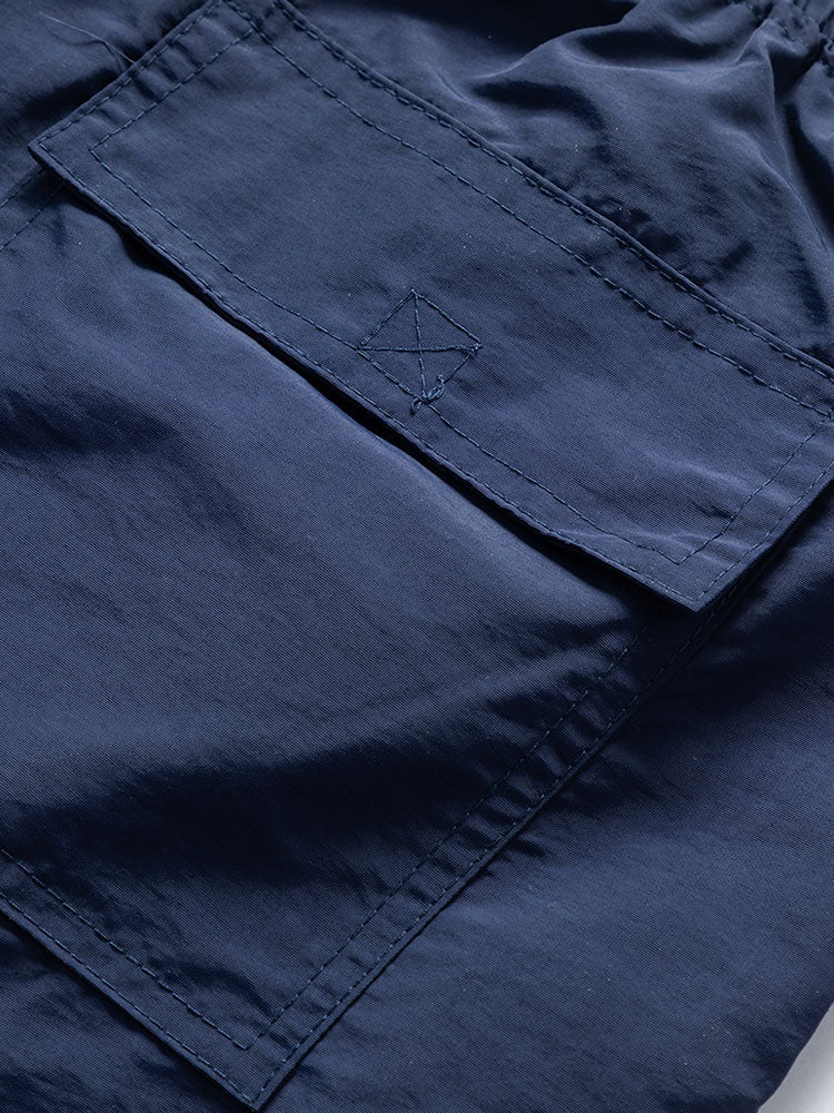 Leaf Farbe Block Print Button Up Shirt & Swim Short