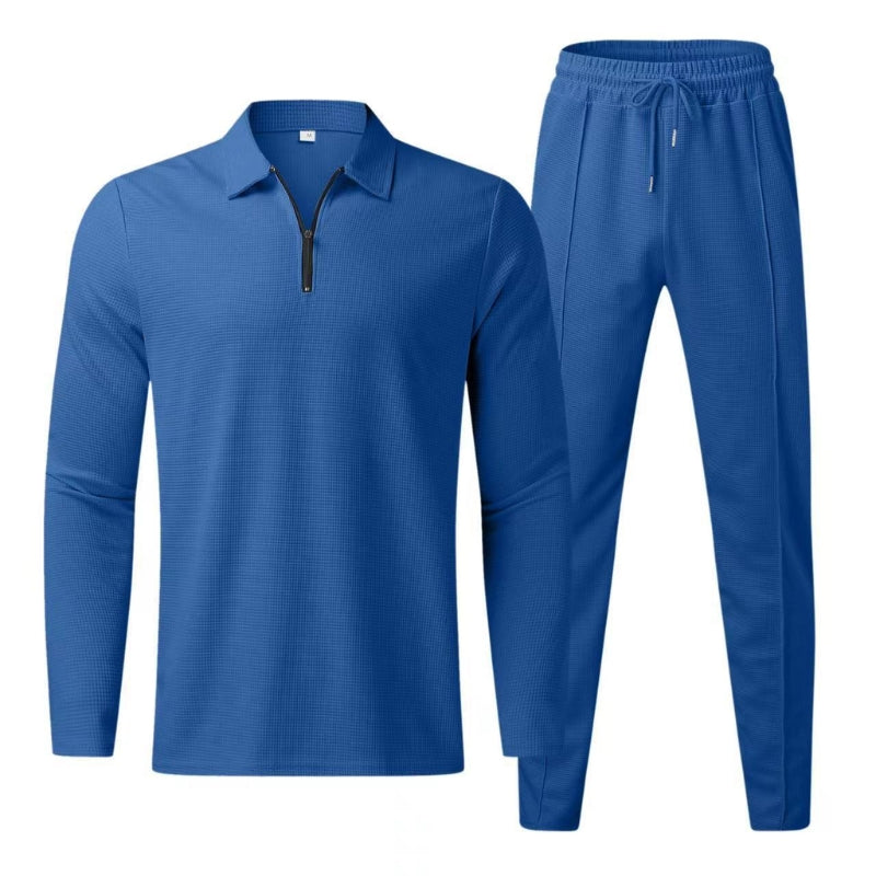 Luca | Herren Strick Set 2-teilig Polo Zip Pullover Jogger Hose