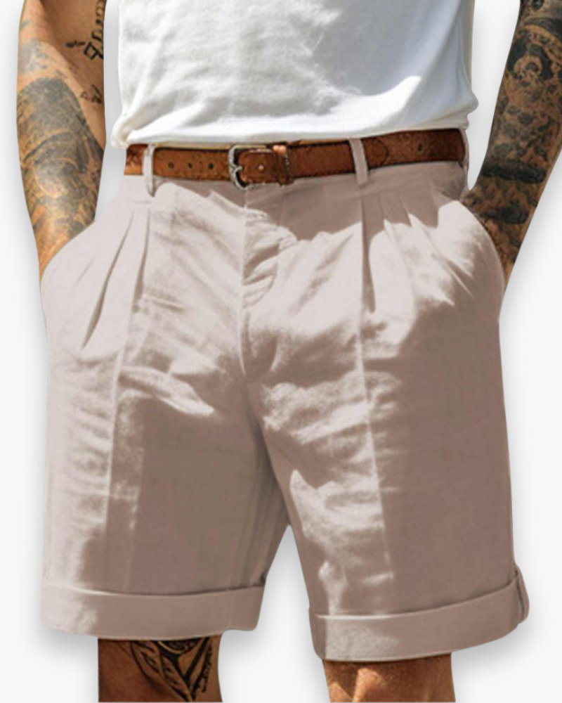 Leon | Herren Chino Shorts Pleated Bermuda Sommerhose Herren