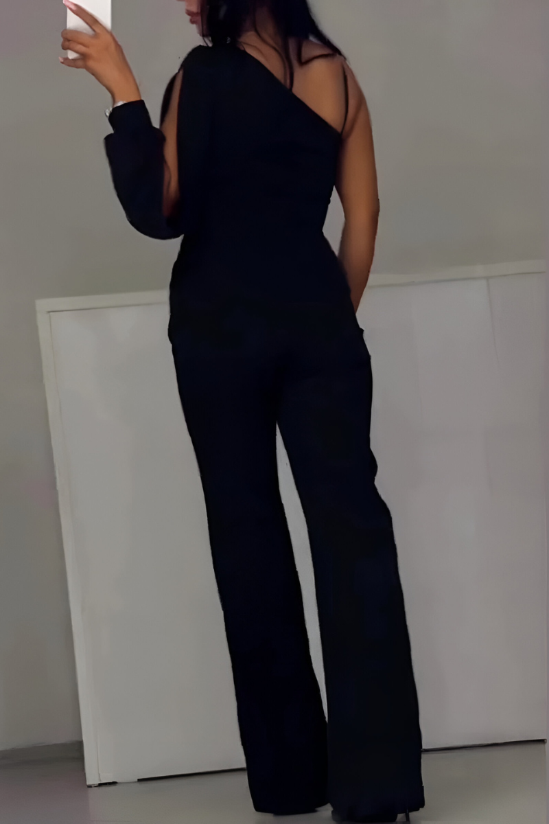 INES™ | MODERNER JUMPSUIT MIT WEITEM BEIN