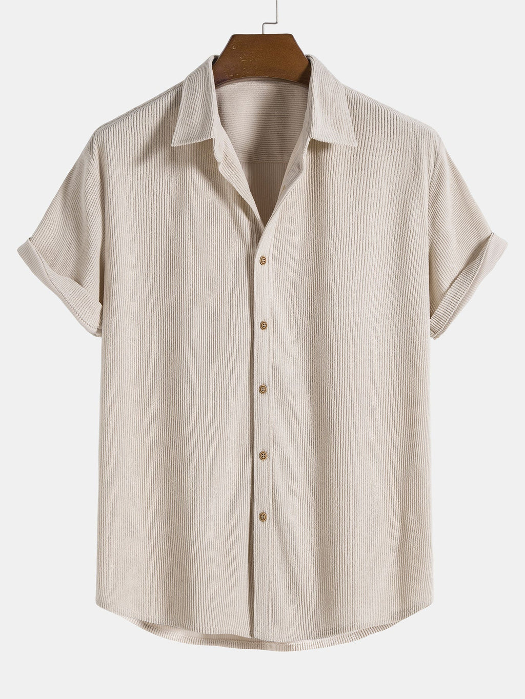 Kurzärmeliges Corduroy Hemd mit Knöpfen & Shorts
