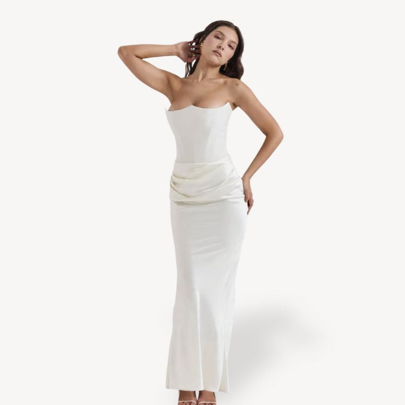 Jasira | Trägerlos Hochzeitsgast Kleid | Maxi