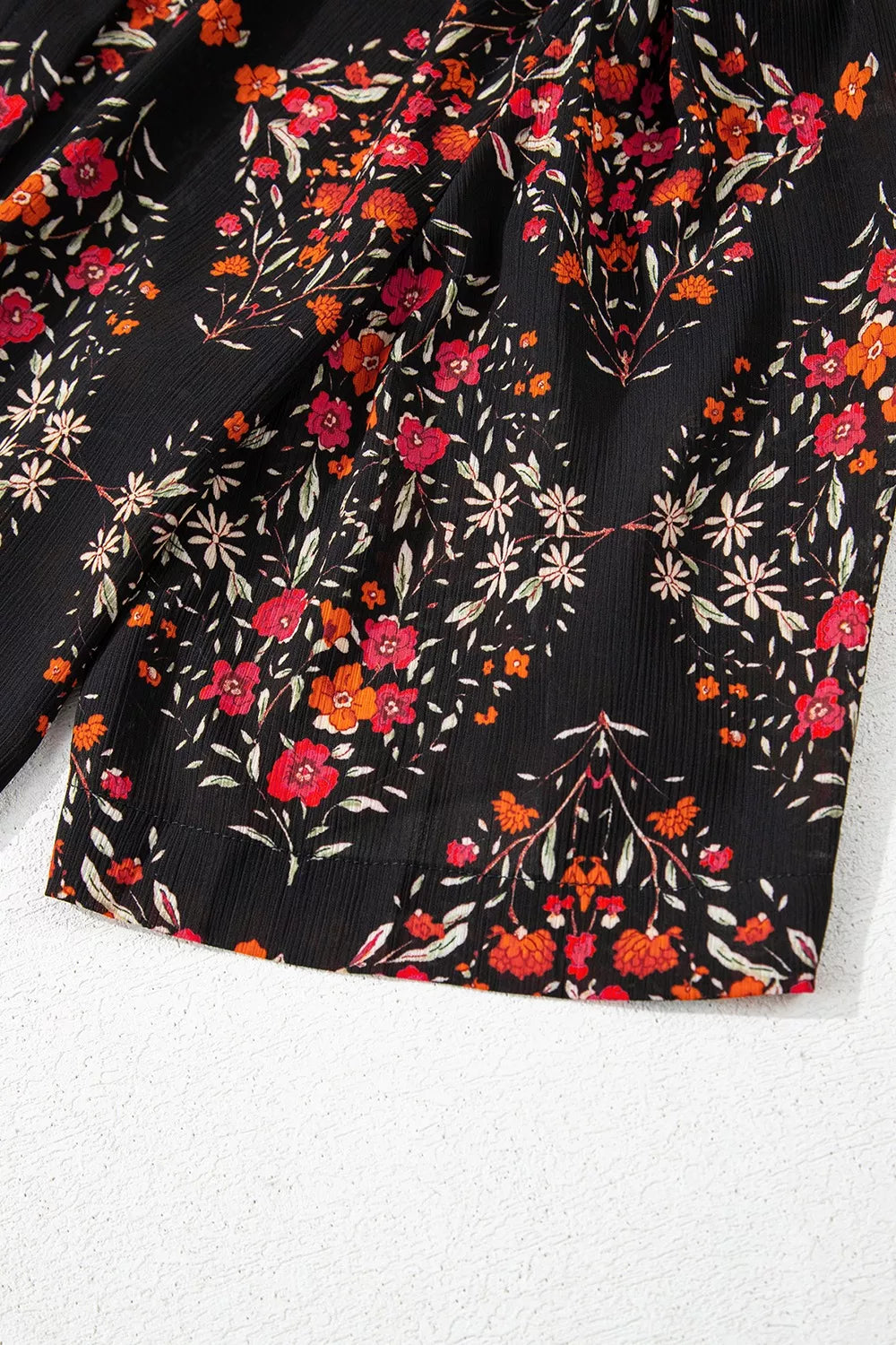 Vintage-Blumenmuster-Hemd mit Knöpfen