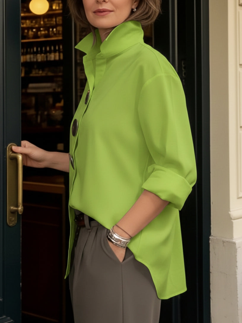 Britta | Damen Oversize Hemd Kentkragen – Oversized Hemdbluse Knopfleiste Sommer 2026