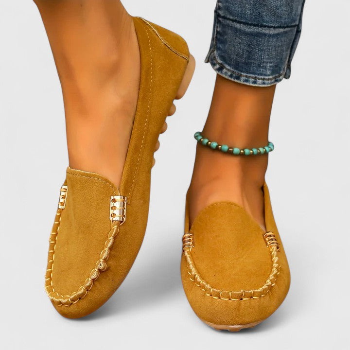 Damen Casual Nahtdetail Orthopädische Loafers