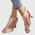 Jana | Damen Cut-Out Peep-Toe Absatz Sandalen