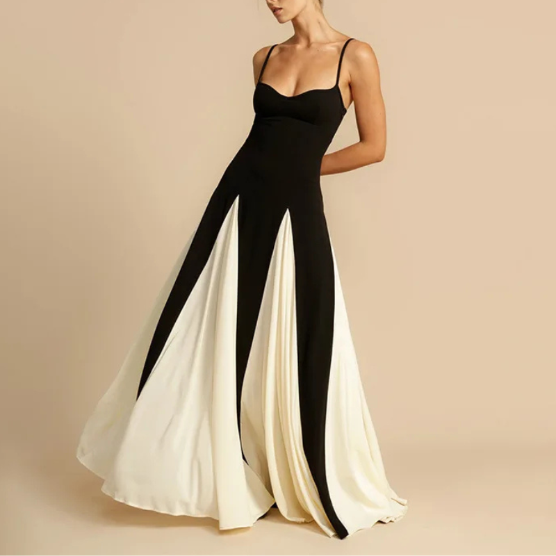 Damen Hochzeitskleid | Maxi | Schwarz-Weiß