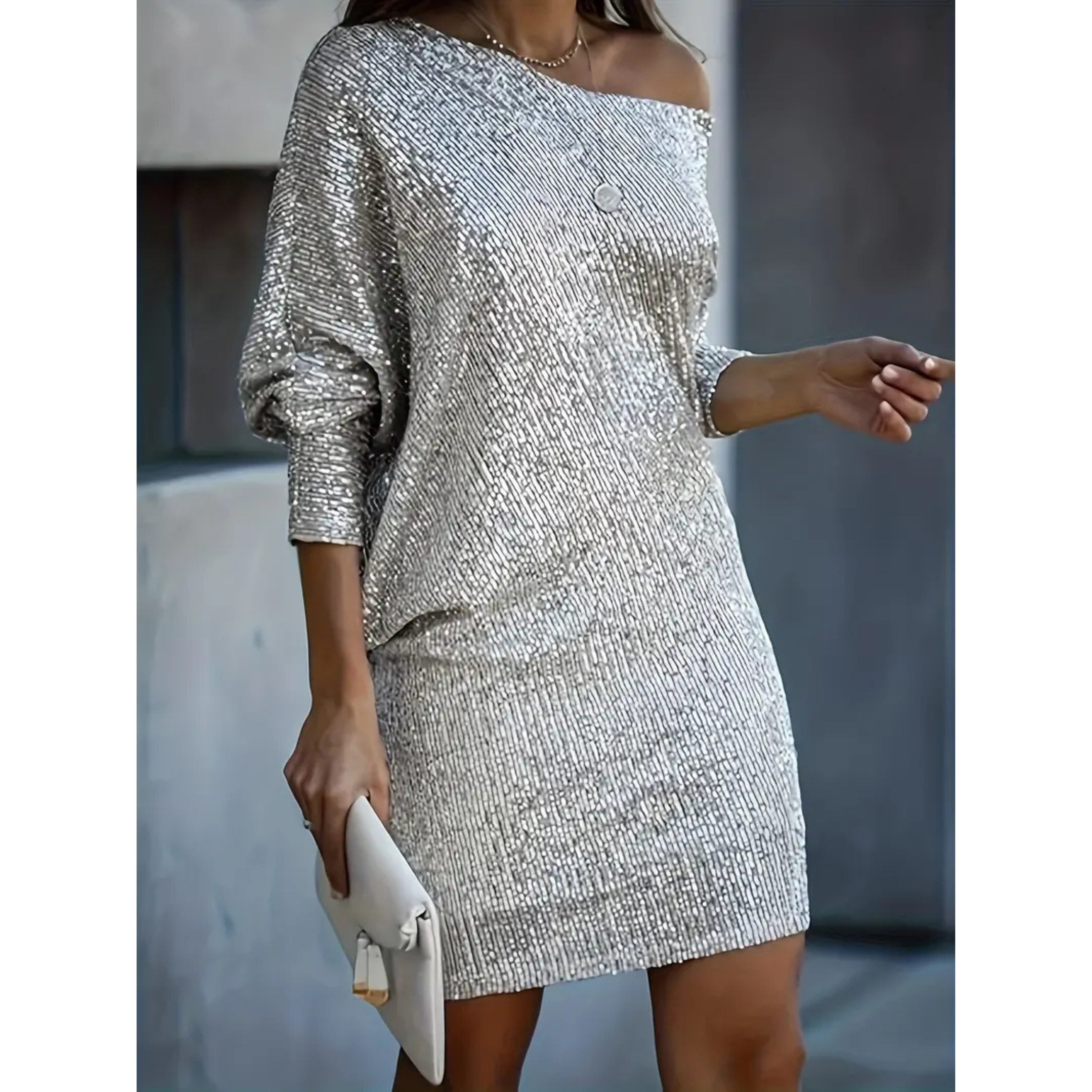 Damen Sommer Ein-Schulter Abend Midikleid