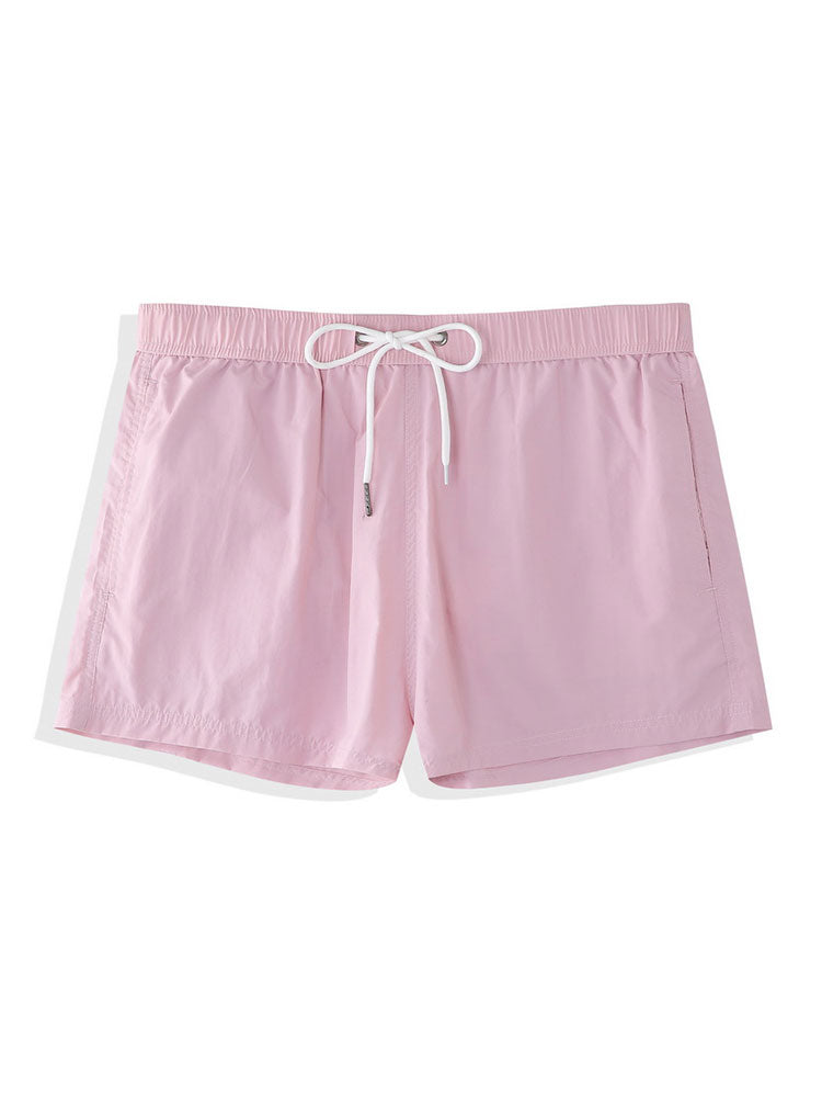 Flamingo Tropischer Print Hemden mit Knöpfen & kurze Schwimmshorts