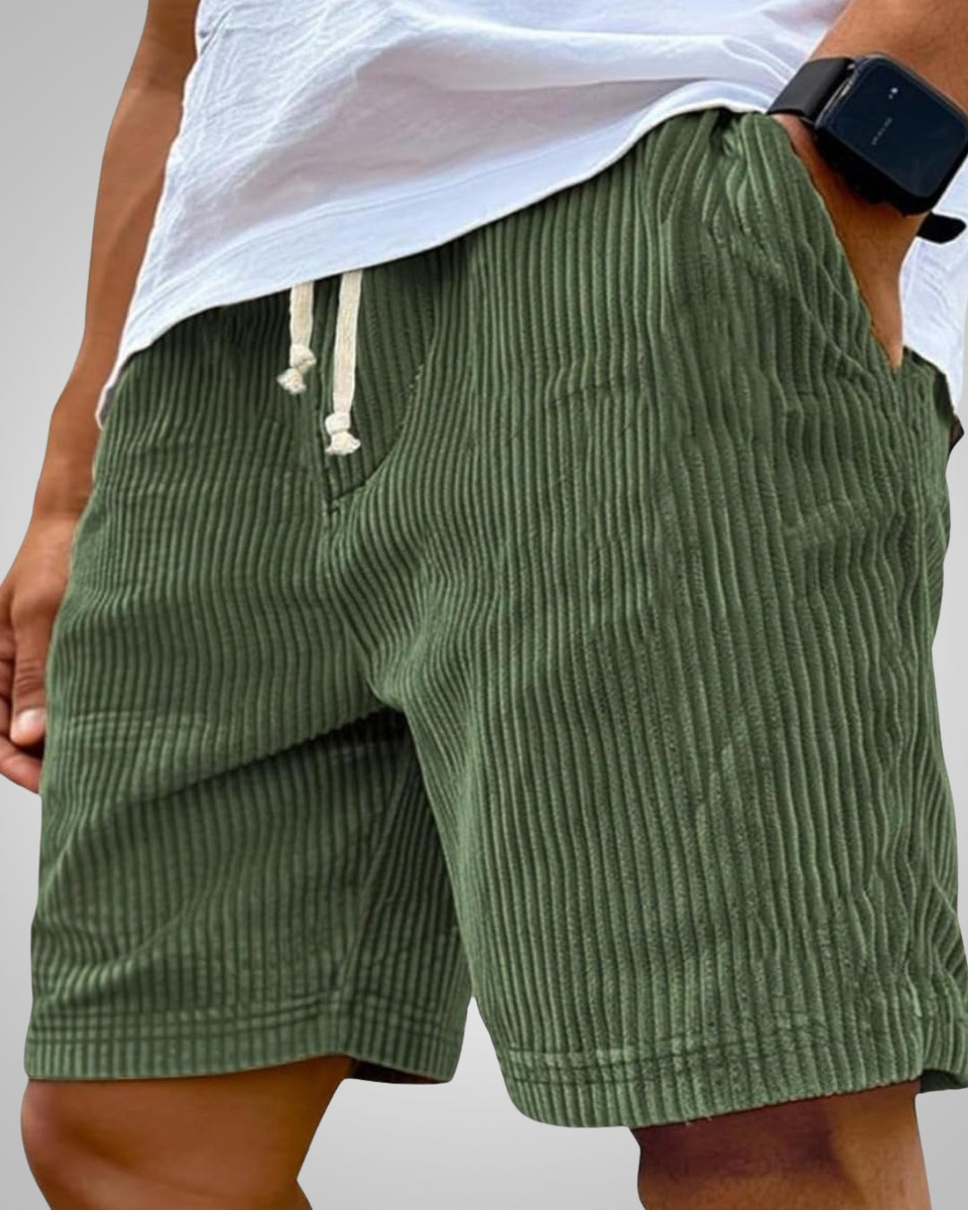 Herren Leichte Cord Sommer Bermuda Shorts