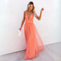 Thalia | Damen Orange Hochzeitsgast Kleid | Maxi
