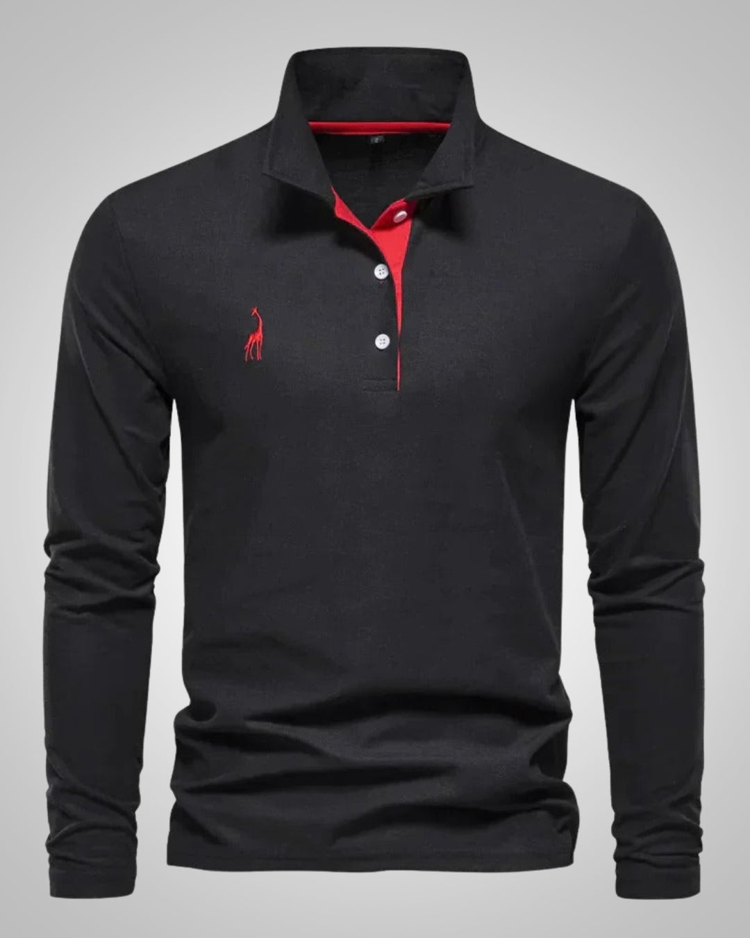 Herren Sommer Langarm Button Down Poloshirt