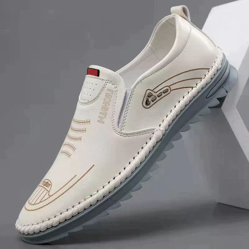 ALEX / ATMUNGSAKTIVE, RUTSCHFESTE LEDERSNEAKER FÜR HERREN
