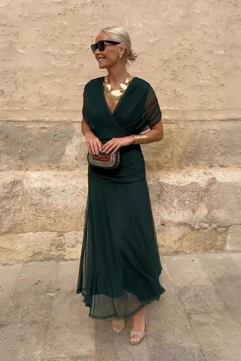 LOUISE | ELEGANTES MAXIKLEID FÜR FESTLICHE ANLÄSSE MIT V-AUSSCHNITT