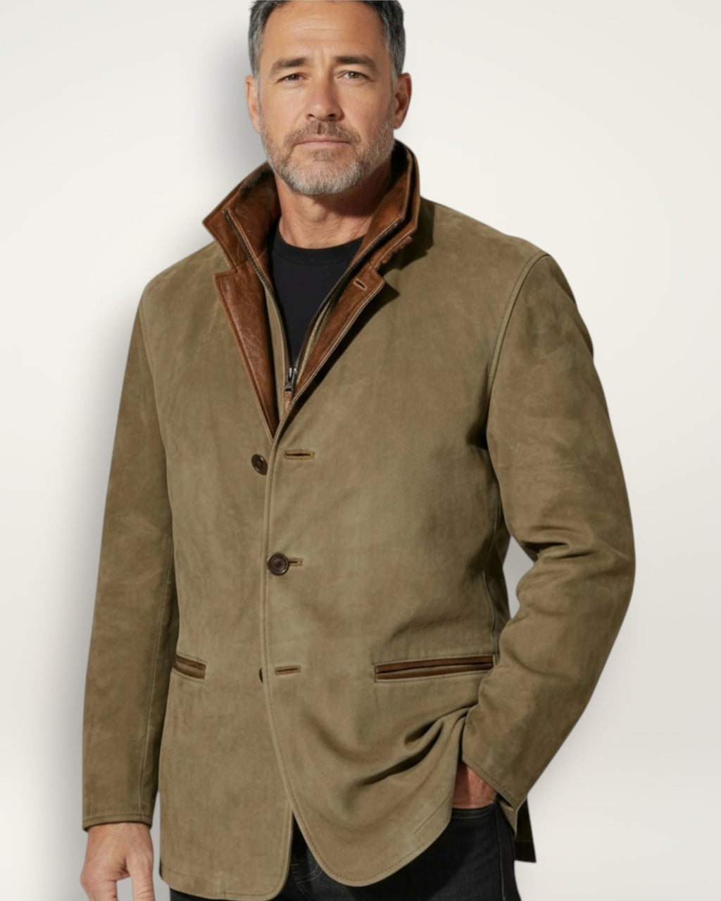 Jacke für Herren mit Reißverschluss-Stehkragen im Blazer-Stil