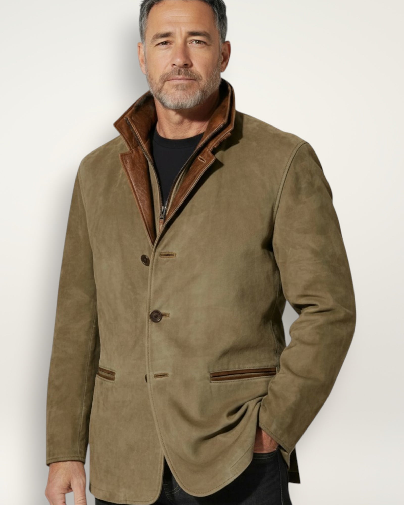 Jacke für Herren mit Reißverschluss-Stehkragen im Blazer-Stil