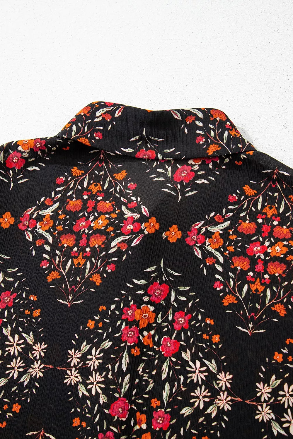 Vintage-Blumenmuster-Hemd mit Knöpfen