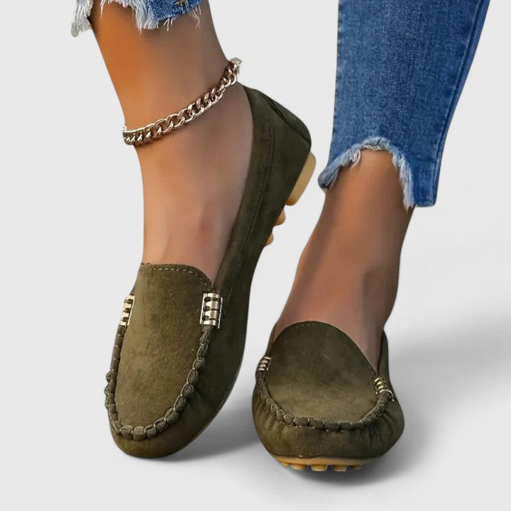 Damen Casual Nahtdetail Orthopädische Loafers