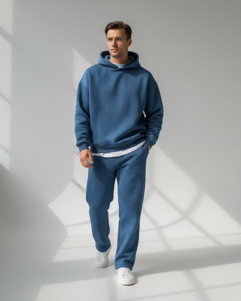 Oversized Loungewear Set für Herren mit Kapuzen Sweatshirt und Jogginghose