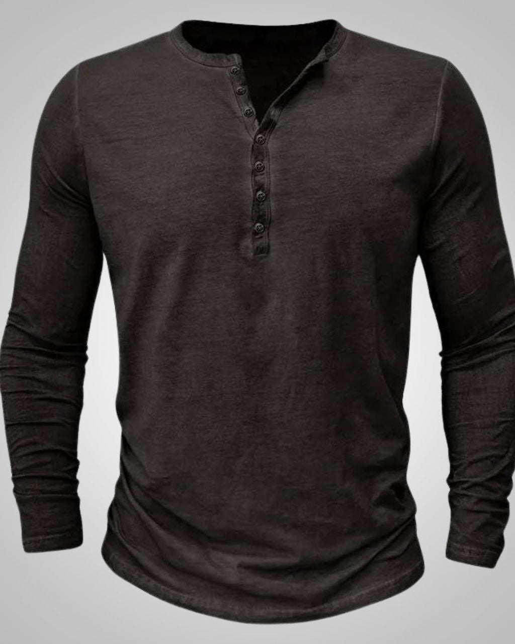 Herren Lässig Slim Fit Langarm Henley-Shirt