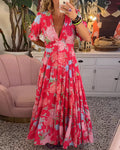 Emma - Damen Maxikleid mit Blumenmotiv